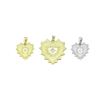 Load image into Gallery viewer, Diamond CZ Spike Heart Charm Pendant, Sku#LX791