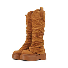 Load image into Gallery viewer, Women's Chunky Platform High Boots - European Style Suede Winter Boots