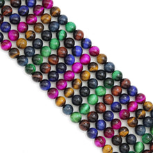 Load image into Gallery viewer, Colorful Tiger Eye Round Smooth Beads, Sku#UA318