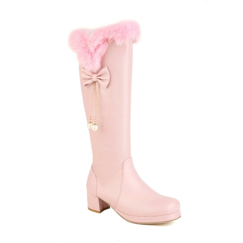 Women's Over-The-Knee Boots | Fleece-Lined Chunky Heel Winter Boots | Sarah Express