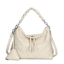 Load image into Gallery viewer, Women's Genuine Leather Chain Shoulder Crossbody Bag with Triangle Pouch