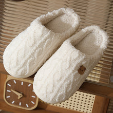 Load image into Gallery viewer, Thick-Soled Plaid Plush Slippers