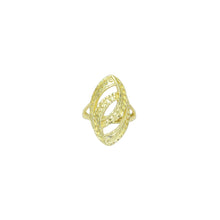 Load image into Gallery viewer, Hammered Double Oval Link Statement Adjustable Ring, Sku#LD647
