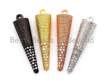 Load image into Gallery viewer, CZ Micro Pave Spike Charm, Pave Spike Charm, Cone Charm, Pave Cone Charm, Jewelry Supplies, DIY Jewelry, Spike Pendants, 28x7mm,sku#F358