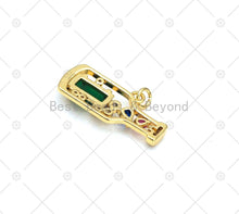 Load image into Gallery viewer, Colorful CZ Micro Pave Beer Bottle Shape Pendant,18k Gold Filled Bottle Charm, Necklace Bracelet Charm Pendant,27x13mm,Sku#LK463