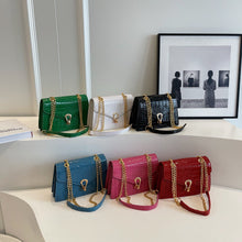 Load image into Gallery viewer, Crocodile-Print Chain Crossbody Bag