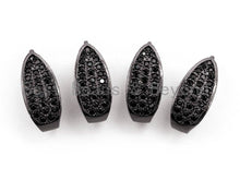 Load image into Gallery viewer, Black CZ Pave On Black Micro Pave Black Leaf Enhancer Bail,Fine Jewelry Bail,Pave Clasp, Pave Pendant Lock, Pave Bail, 6x14mm,sku#H116