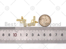 Load image into Gallery viewer, CZ Micro Pave Pistol Shape Pendant,18K Gold Filled Gun Charm, Necklace Bracelet Charm Pendant,17x16mm, Sku#LD147