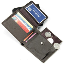 Load image into Gallery viewer, Men's Genuine Leather Bifold Wallet – Full-Grain Cowhide Short Coin Purse