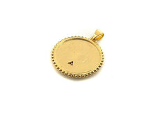 Load image into Gallery viewer, Enamel Horn on Round Disc Cpin Pendant,CZ Micro Pave Oil Drop Horn pendant,Enamel pendant,Enamel Jewelry, 24x27mm, sku#F1045