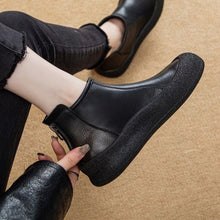 Load image into Gallery viewer, Women's Vintage Mid-Calf Boots | PU Leather Back Zipper | Flat Heel Casual Winter Boots
