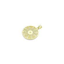 Load image into Gallery viewer, CZ Gold wheel On Spider Web Charm Pendant, Sku#LK1189