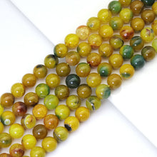 Load image into Gallery viewer, 14mm Yellow Green Agate Round Smooth Beads, Sku#U1845