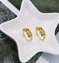 Load image into Gallery viewer, Movable CZ Spacer Gold Double Line Ring, Sku#LD304