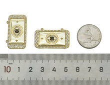 Load image into Gallery viewer, CZ Evil Eye Rectangle Connector Charm, Sku#L654