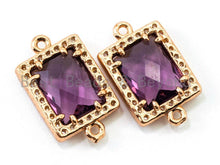 Load image into Gallery viewer, Rectangle Connector with Faceted Crystal Beads, sku#A82