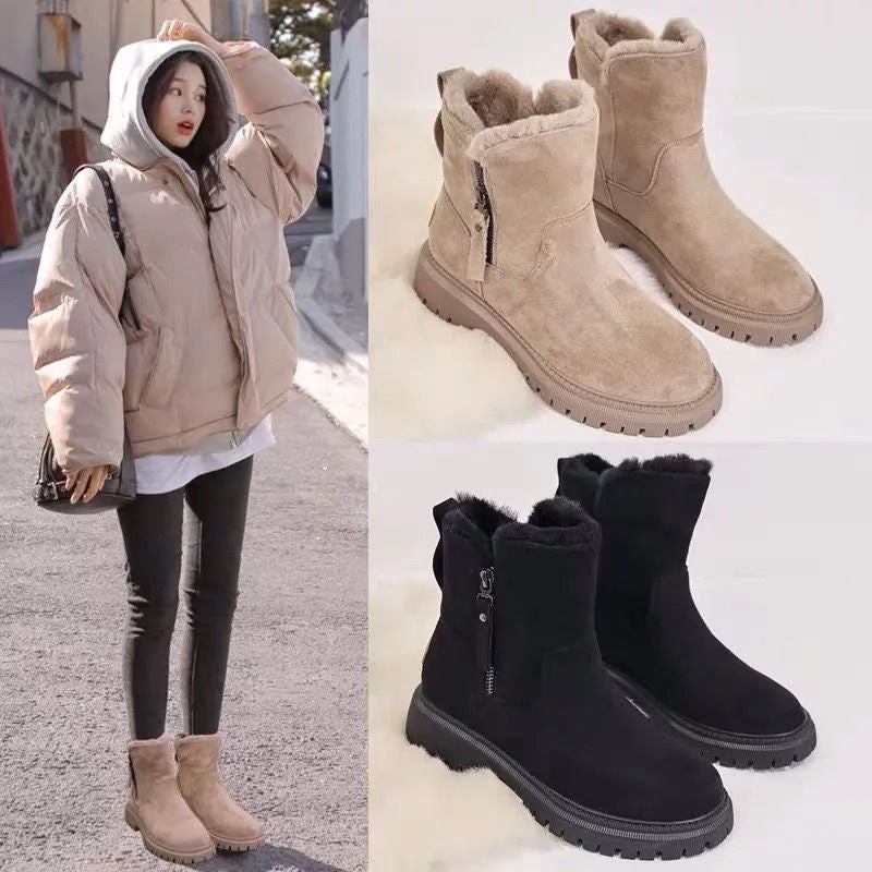Women's Thick Insulated Snow Boots | Sherpa Lined Mid-Calf Winter Boots