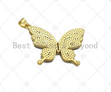 Load image into Gallery viewer, Enamel Colorful Butterfly Shape Charm,CZ Micro Pave Enamel Pendant,Enamel Jewelry,24x33mm,Sku#LK273