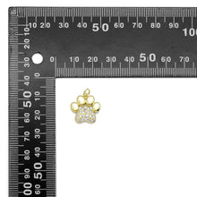 Load image into Gallery viewer, Gold Silver CZ Paw Print Charm, Sku#LK908