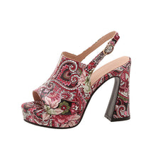 Load image into Gallery viewer, Women's Peep Toe Platform Heels - Thick Sole High Heel Sandals with Buckle Closure