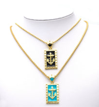 Load image into Gallery viewer, CZ Enamel Anchor Pendant, Sku#JL76