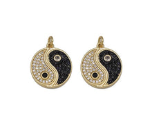 Load image into Gallery viewer, CZ Pave Round Taiji Yinyang Charm, Sku#L708