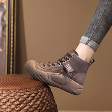 Load image into Gallery viewer, Women's High Top Lace-Up Boots | Thick Sole Height Increasing | Genuine Leather | Coffee Green Red