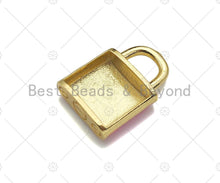 Load image into Gallery viewer, Gold Filled Colorful Enamel Lock Shape Pendant, 18K Gold Filled Lock Enamel Charm, Enaeml Jewelry,15x22mm,Sku#LK361