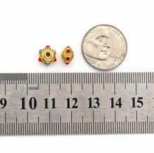 Load image into Gallery viewer, Gold Enamel Rondelle Spacer Beads, Sku#LX71