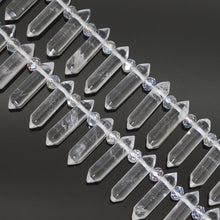 Load image into Gallery viewer, Double Point with Top Drill Gemstone Beads, 8x32mm, Sku#U1614