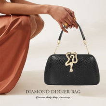 Load image into Gallery viewer, Snake-Print Evening Tote Bag - Elegant Chain Shoulder Handbag for Women