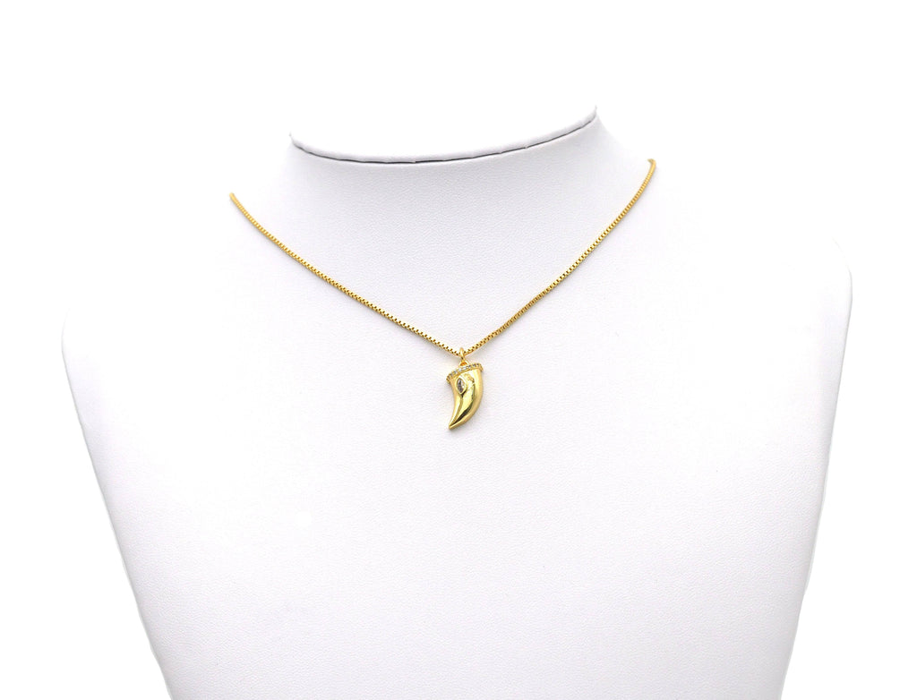 CZ Horn Charm, Sku#B139