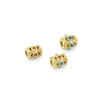 Load image into Gallery viewer, Gold Enamel Evil Eye On Tube Spacer Beads, Sku#LX65