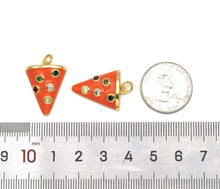 Load image into Gallery viewer, CZ Enamel Tirangle Charm, Sku#LK588