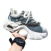 Load image into Gallery viewer, Men's Elevated Denim Sneakers - Thick Sole Casual Shoes with Height Boost