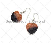 Load image into Gallery viewer, Sterling Silver Natural Druzy Agate Heart Earrings, EF39