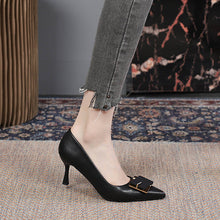 Load image into Gallery viewer, Women's Stiletto Heels | Rhinestone Pointed-Toe PU Leather Pumps