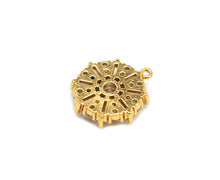 Load image into Gallery viewer, Baguette CZ flower coin charm, Big CZ center Coin Charm, Sku#B160