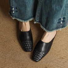 Load image into Gallery viewer, Women's Handmade Vintage Flat Leather Sandals | Cowhide Slip-On | Brown, Khaki &amp; Black