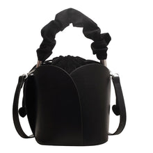 Load image into Gallery viewer, Women's PU Leather Bucket Tote Crossbody Bag – Pleated Oval Shoulder Bag