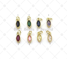 Load image into Gallery viewer, cz marquise shape charm, Eye shape Charm, Sku#LK532