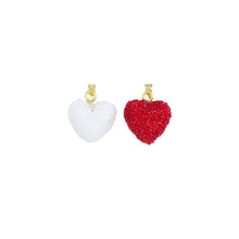Load image into Gallery viewer, White Red Puffy Heart Charm Pendant,Sku#LD720