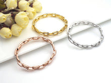 Load image into Gallery viewer, CZ Pave PaperClip Chain Link  Bracelet, LK102