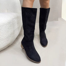 Load image into Gallery viewer, Women's Suede Knee-High Boots | Side Zipper Mid-Heel | Knee High Boots for Women