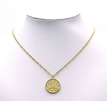 Load image into Gallery viewer, Silver Gold CZ Flower Snake Moon On Round Coin Charm, Sku#LK712