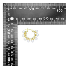 Load image into Gallery viewer, White Pearl CZ Around Hoop Earrings, Sku#A402