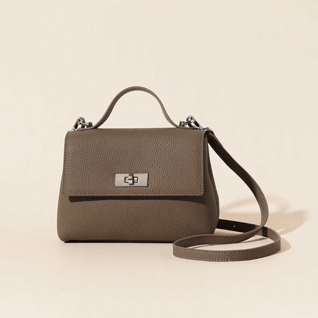 Women's Genuine Leather Crossbody Shoulder Bag | Lock Clasp | Phone & Card Pockets