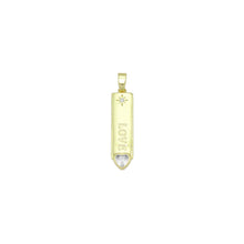Load image into Gallery viewer, Clear CZ Gold Love Long Bar With Heart Charm Pendant, Sku#LX762
