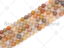 Load image into Gallery viewer, Natural Mixed Color Rutilated Jade Round Faceted Beads, 6mm/8mm/10mm/12mm Beads, Yellow Pink Red Matrix,15.5'' Full Strand, Sku#UA222