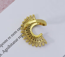Load image into Gallery viewer, Large CZ Half Circle Shape Adjustable Ring, Sku#LD272